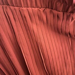 Pleated Rust Women's Trousers